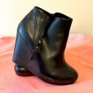 Torrid Black leather wedge heels 11W